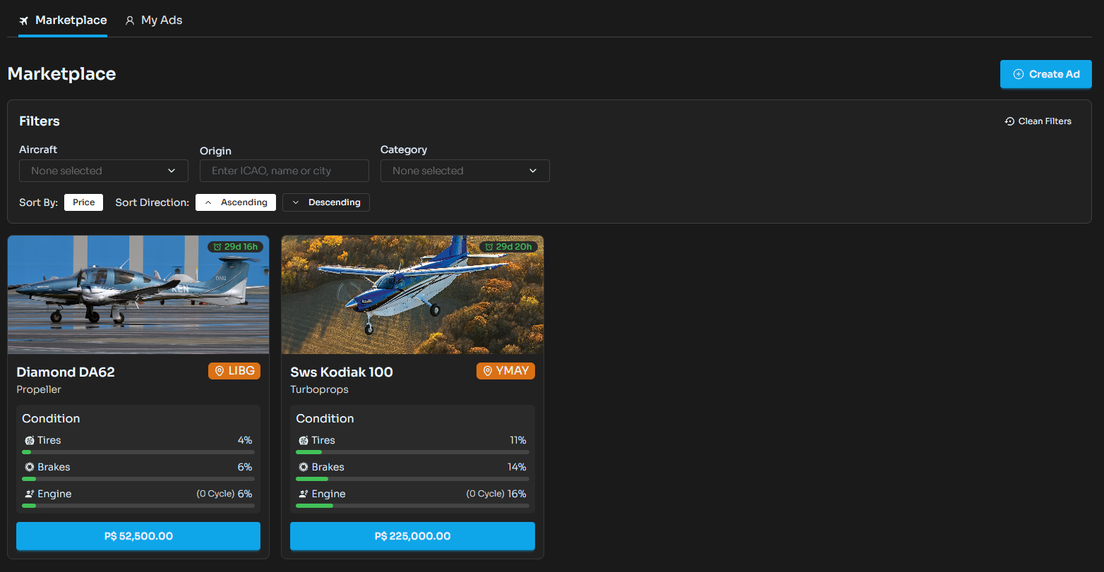 Pilops aircraft marketplace
